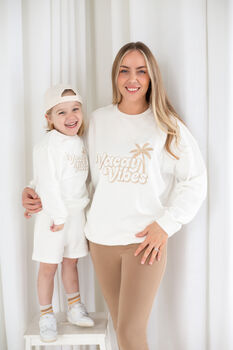 Ladies' And Kid's 'Vacay Vibes' Embroidered Sweatshirts, 3 of 10