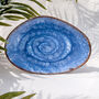 Blue Large Oval Serving Plate, thumbnail 1 of 5