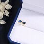 Sterling Silver Sapphire Blue Cz Bezel Stud Earrings, thumbnail 5 of 12