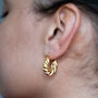 Twisted Croissant Hoop Earrings Non Tarnish, thumbnail 3 of 3