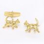 Cat Cufflinks 18 Ct Gold On Silver, thumbnail 1 of 2