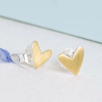 Tiny Sterling Silver Sweetheart Earrings, 3 of 7