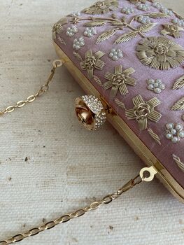 Dark Pink Handcrafted Rectangular Clutch Bag, 8 of 10