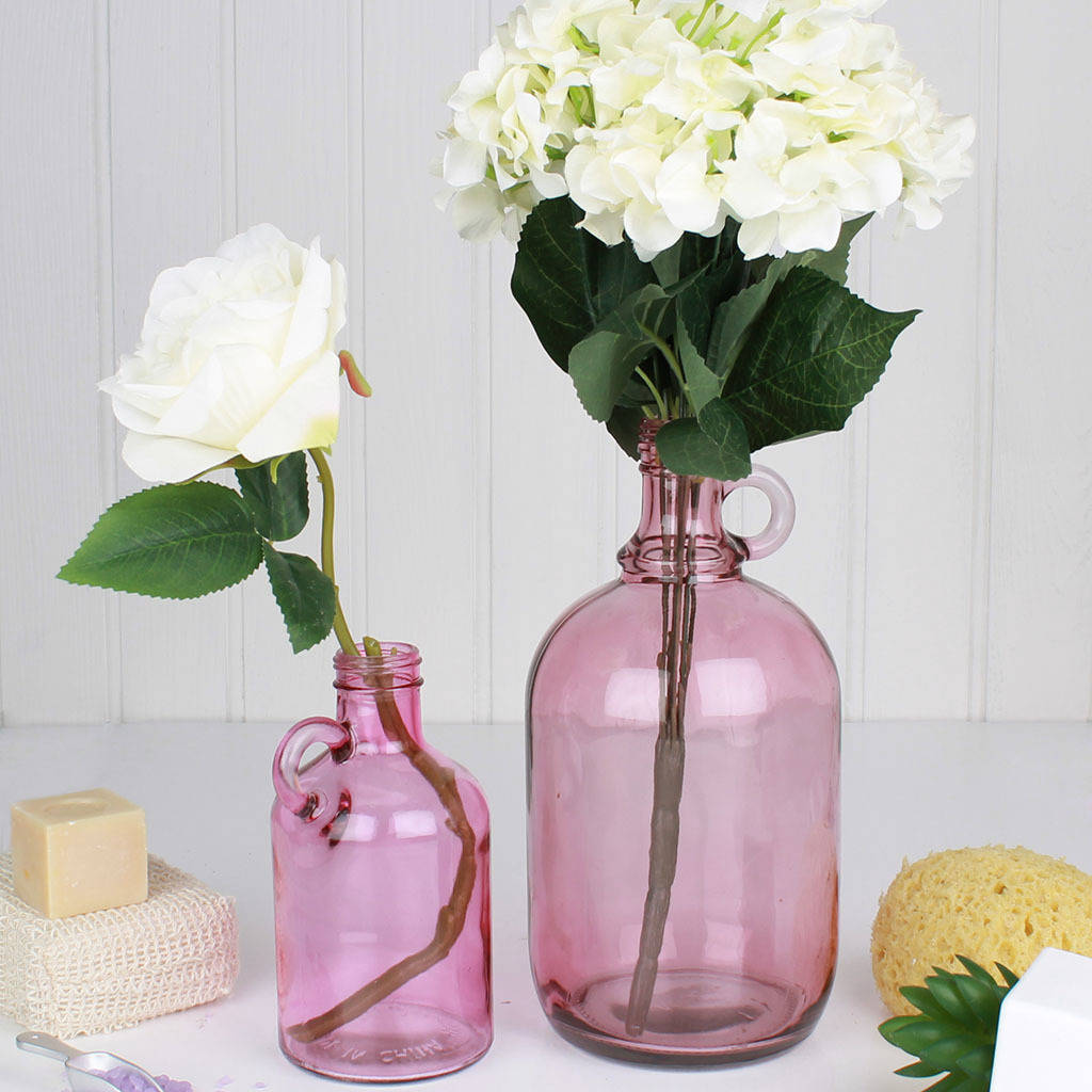 set of two rose bud vases pink by dibor