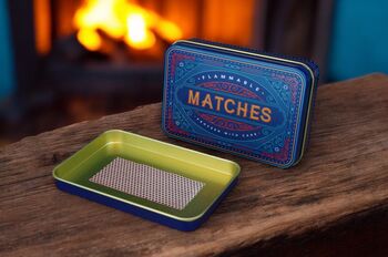 Match Tin Fireside Storage Box Candle Incense Stocking Filler In Sage Green, 4 of 6