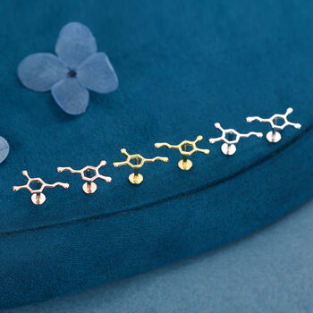 Happiness Molecules Dopamine 16 G Flat Back Labret Earrings In Sterling Silver, 4 of 12