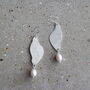 Handmade Hammered Silver And Freshwater Pearl Earrings, thumbnail 3 of 3