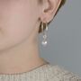 Handmade Pearl Hoop Earrings Sterling Silver, thumbnail 4 of 5
