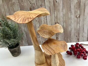 Large Hand Carved Wooden Bali Mushroom Set, 2 of 11