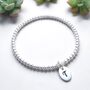 Personalised Initial Charm Sterling Silver Bracelet, thumbnail 6 of 12