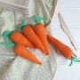 Carrot Play Pretend Crochet Vegetable Soft Toy, thumbnail 5 of 9