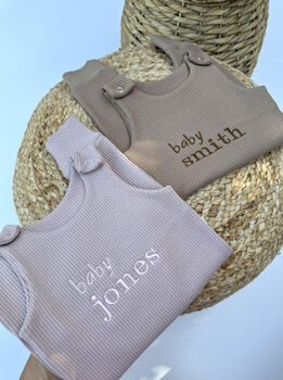 Personalised Baby Gift Dungarees Romper | Baby Shower Gift, 3 of 8