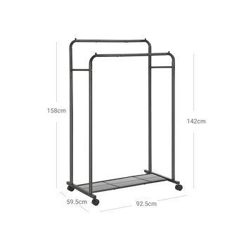 Two Clothes Rail Garment Rack On Wheels, 6 of 7