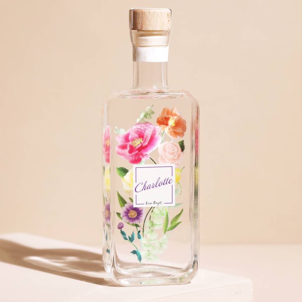 Personalised Floral Name 20cl London Dry Gin, 1 of 4