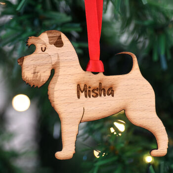 Personalised Schnauzer Dog Wooden Christmas Decoration, 4 of 8