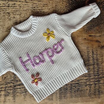 Personalised Baby And Children's Embroidered Knitted Jumper, 11 of 11