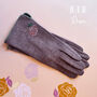 Embroidered Birth Flower Merino Wool Touch Screen Gloves, thumbnail 8 of 12