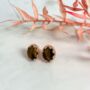 Tiger Eye Gemstone 18k Rose Gold Plated Earrings, thumbnail 1 of 4