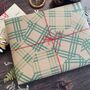 Patchwork Green Cheque Paper Fibre Wrapping Paper, thumbnail 7 of 12
