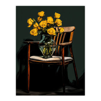 Yellow Roses Are My Favourite Still Life Wall Art Print, 6 of 6