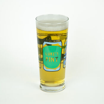 Personalised Blue Beer Can Printed Pint Glass, 4 of 8