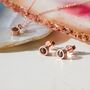 Smoked Quartz Rose Gold Plated Silver Stud Earrings, thumbnail 3 of 9