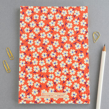 Floral In Red Perfect Bound A5 Notebook, 2 of 5