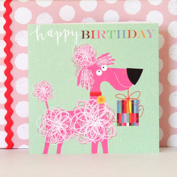 Happy Birthday Poodle Greetings Card, 3 of 5