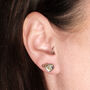 Abalone Shell And Silver Heart Earring Studs, thumbnail 2 of 5