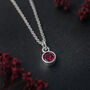 Personalised Sterling Silver July Ruby Birthstone Necklace, thumbnail 1 of 10