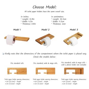 Luxury Toilet Paper Rack Oak Wood, 6 of 10