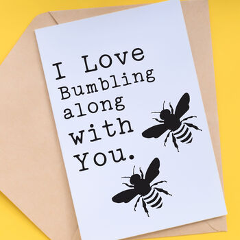 Bumbling Bees Valentine Or Anniversary Card, 2 of 3