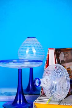Supporto Blu Neck Hand Blown Glass Vase, 2 of 5
