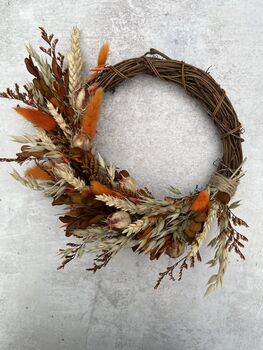 Large Dried Flower Autumn Wreath, 2 of 12