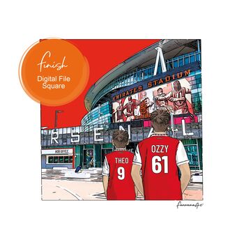 Arsenal Personalised Stadium Print Or Card, 5 of 10