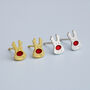 Sterling Silver Rudolph Stud Earrings, thumbnail 3 of 4