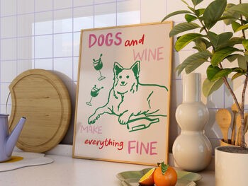 Dogs And Wine Kitchen Print, 4 of 4