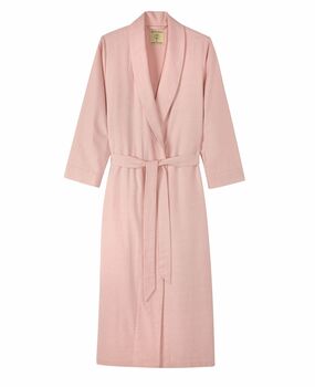 Women's Powder Pink Two Fold Flannel Robe, 2 of 2