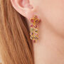 Tourmaline And Gold Plated Silver Leaf Drop Earrings, thumbnail 5 of 7