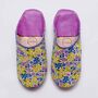 Liberty Print Babouche Slippers, Bohemian Bloom, thumbnail 3 of 4