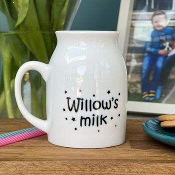 Monochrome Kids Font Bone China Milk Mug, 2 of 2