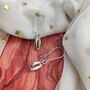 Long Silver Cowrie Sea Shell Charm Boho Dangle Earrings, thumbnail 7 of 7