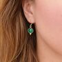 Emerald Gemstone Drop Earrings, thumbnail 1 of 5