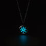 Blue Solis Aqua Blue Glowing Pendant Necklace With Uv Keyring Torch, thumbnail 6 of 10