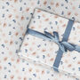 Blush Wrapping Paper Roll, Blue Floral Gift Wrap, thumbnail 1 of 2