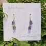 Bluebell Flower Drop Earrings, Gold Tone, thumbnail 2 of 4