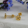 Tiny Forget Me Not Gold Vermeil Studs, thumbnail 3 of 12