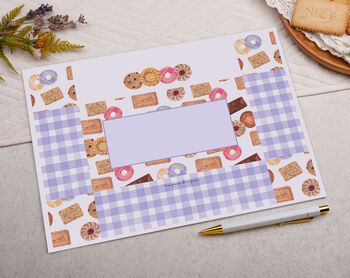 A4 Origami Writing Paper That Folds Into An Envelope With Biscuit Design, 3 of 5