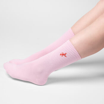 Embroidered Lobster Crew Socks Unisex Fit, 5 of 6