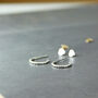 Sterling Silver Textured Huggie Hoop Earrings, thumbnail 3 of 8